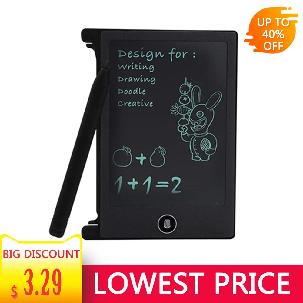 4.4 Inch Portable Smart LCD Writing Tablet Electronic Notepad Drawing Graphics Handwriting Pad Board With CR20 Button Battery