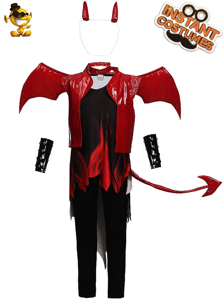 

Children Cosplay Demon Costume Halloween Beautiful Devil Dress Costumes Dress up Girl Red Devil Clothes