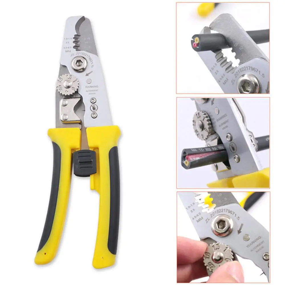 3-IN-1 8inch Wire Stripper Cable Cutting Scissors Electrician Cutter Crimpper Stripping Pliers Hand Tools | Инструменты