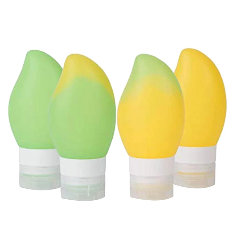 4 упаковки Гладкий силиконовый дорожный контейнер аксессуары для путешествий