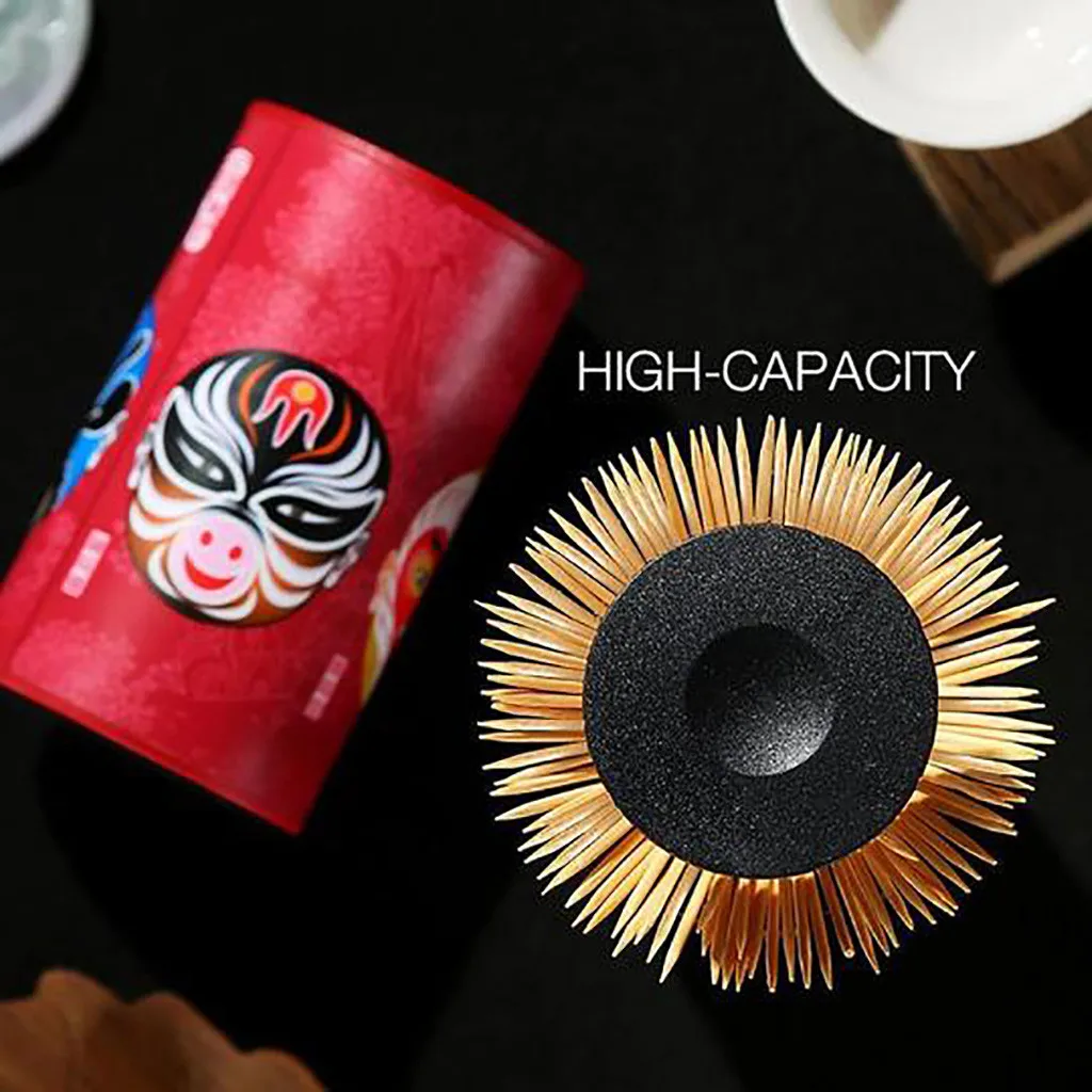 

hinese Personality Creative Automatic Pressing Toothpick Holder Portable For Home Dinner Room Restaurant Living Room