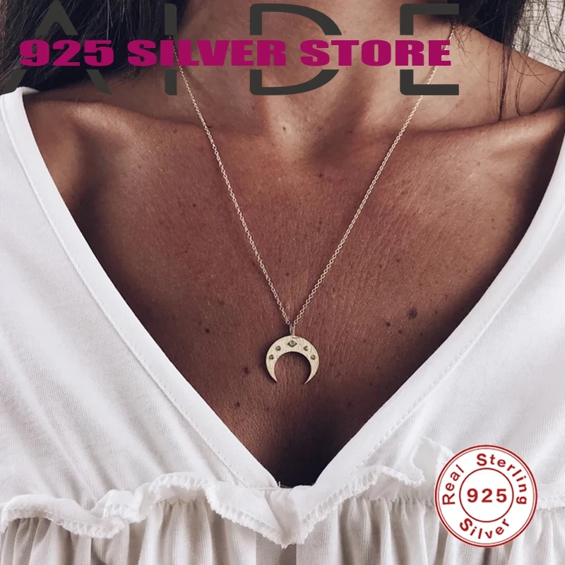 

Aide Necklace For Women Cross Collier Femme 925 Sterling Silver Fashion Pendant Necklaces Fine Jewelry Accessories For Christmas