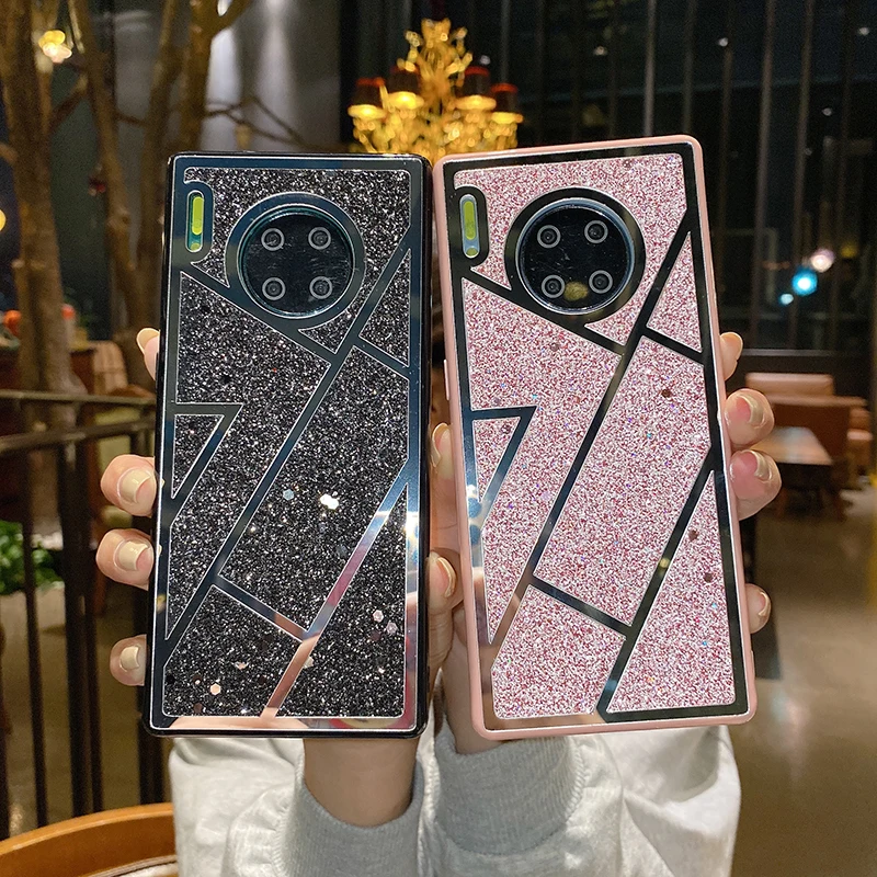 

Newest Funda For Huawei P30 pro Case Luxury Flash Drilling Case For Huawei P40 Pro чехол For Girl Protective Shell Accessories