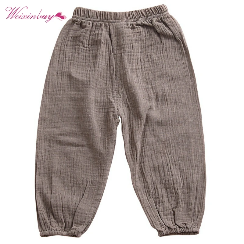 Свободные штаны для детей Одежда мальчиков и девочек Шаровары Однотонные