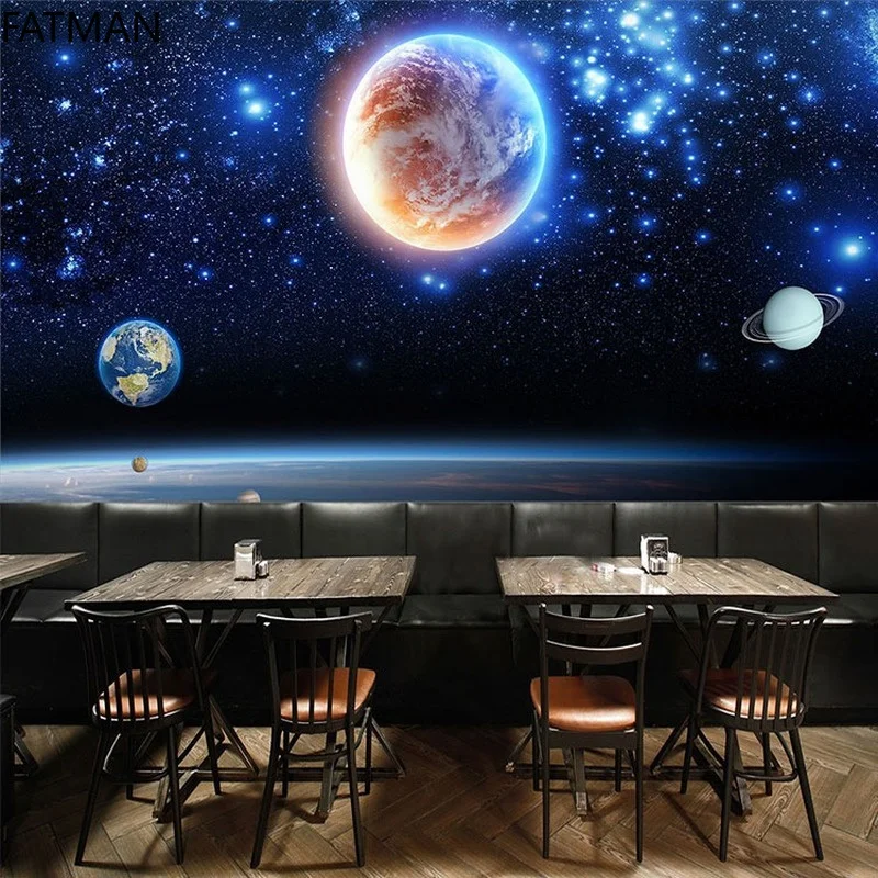 

FATMAN Custom Nordic Style Starry Deer Ktv Internet Cafe Mural Living Room Bedroom Universe Home Decor Wallpaper Dropship