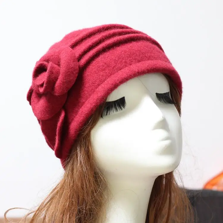 Новые женские шляпы Fedoras из чистой шерсти, зимние шапки для женщин с цветочным принтом, повседневные брендовые теплые женские мягкие шляпы для девушек на осень