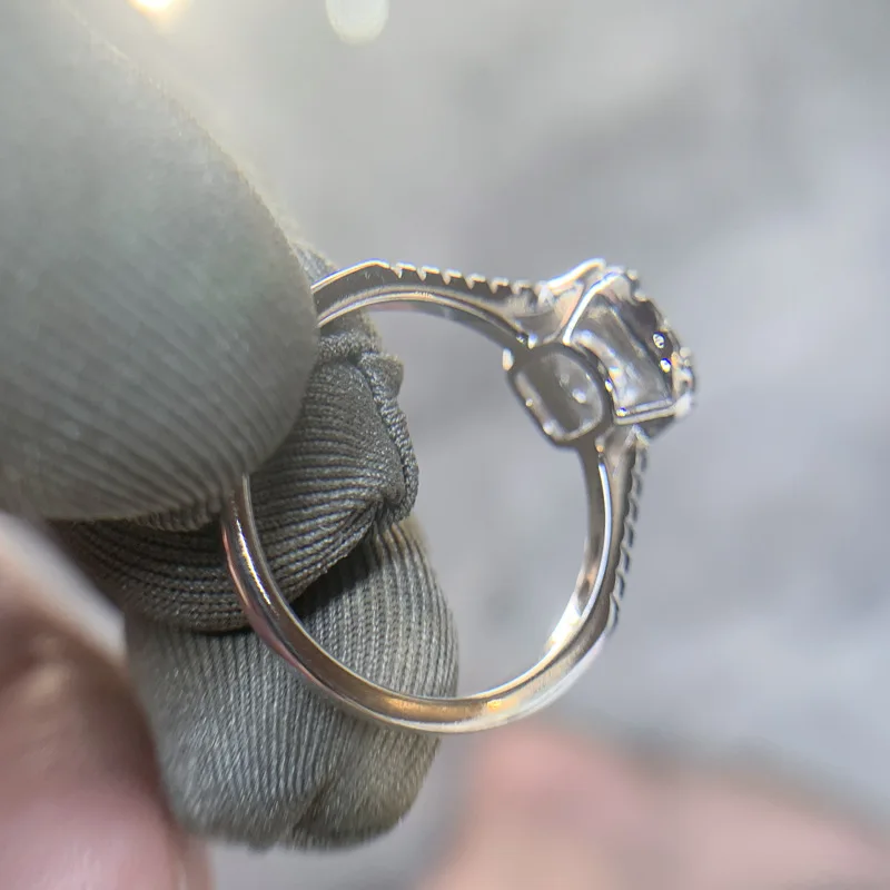 

Rings for Women 925 Silver Natural Diamond Wedding Fine Luxury Jewelry 4-10 Size Simple Temperament Silver Rings Lovers Gift