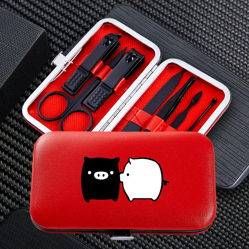 Мультфильм панда путешествия портативный 7 шт Маникюрный набор для стрижки