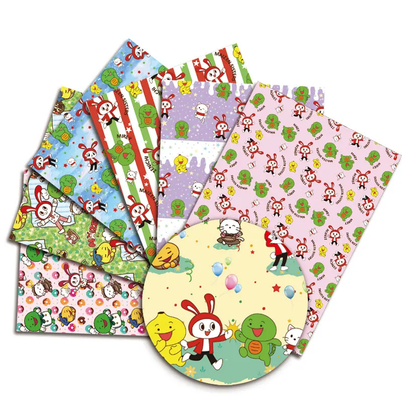 Cartoon rabbits Polyester Cotton Fabric Cloth Sheet Printed Dress Sewing Needlework DIY Crafts Supplies 50*145cm 1pc - купить по