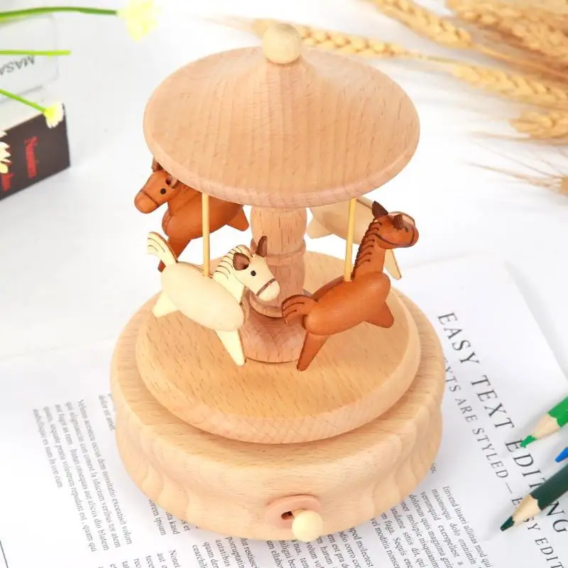 Креативный белоснежный комод вращается Весна здание музыкальная шкатулка Artware