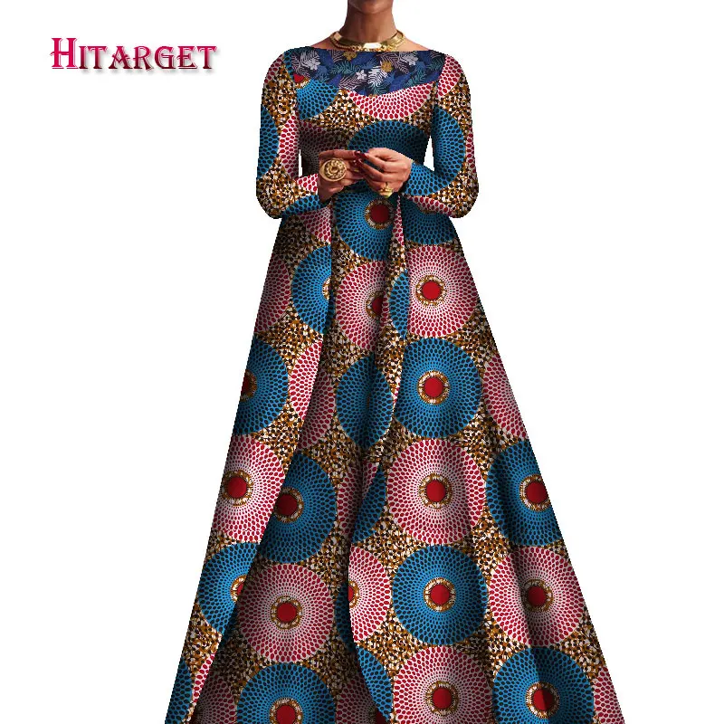 2020 African women dress Party dress traditional dress Multi-color floral dress The princess skirt Long sleeve skirt wy8379