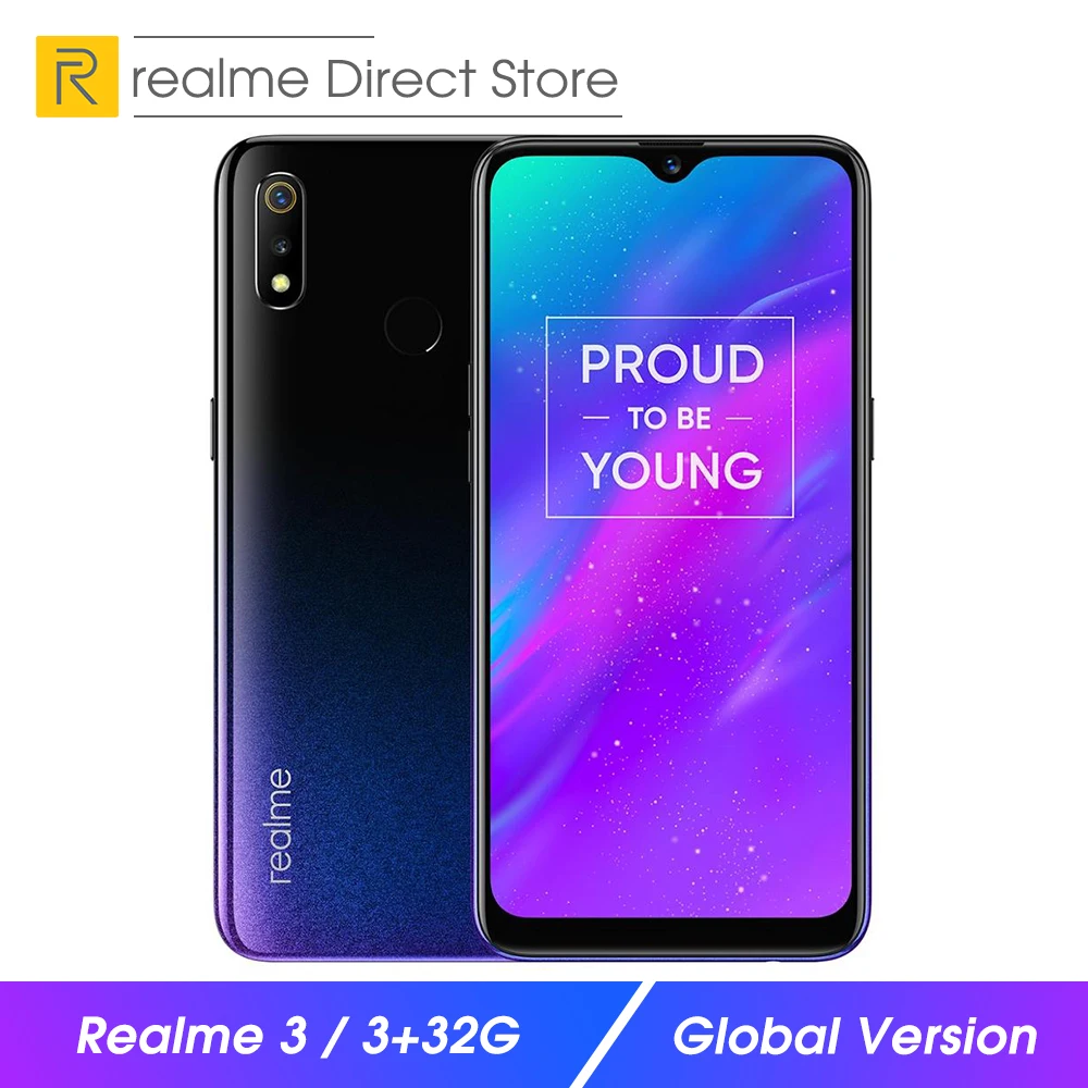 Глобальная версия OPPO realme 3 ГБ ОЗУ 32 Гб ПЗУ мобильный телефон 6 2 дюйма смартфон с