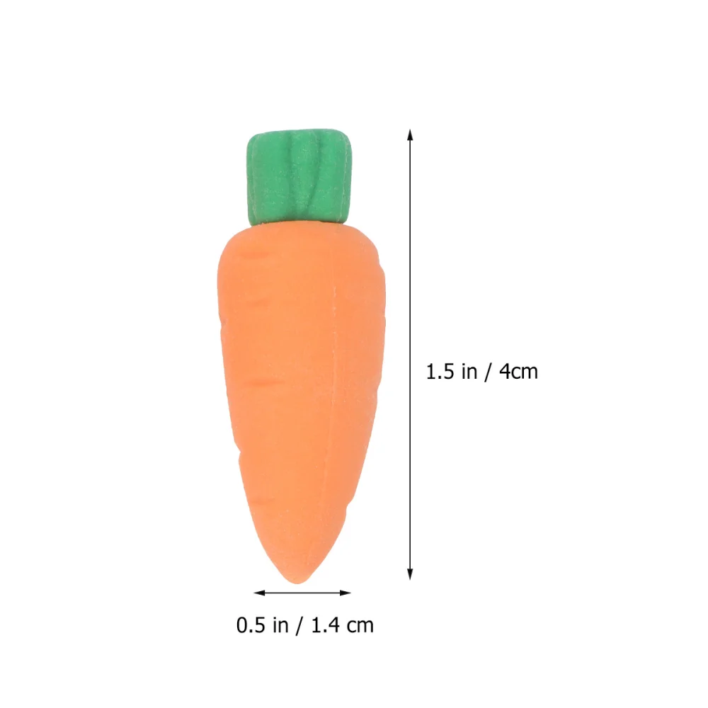 

30pcs Novelty Carrot Shape Pencil Eraser Creative Stationery Office School Supplies Gift for Kids Students