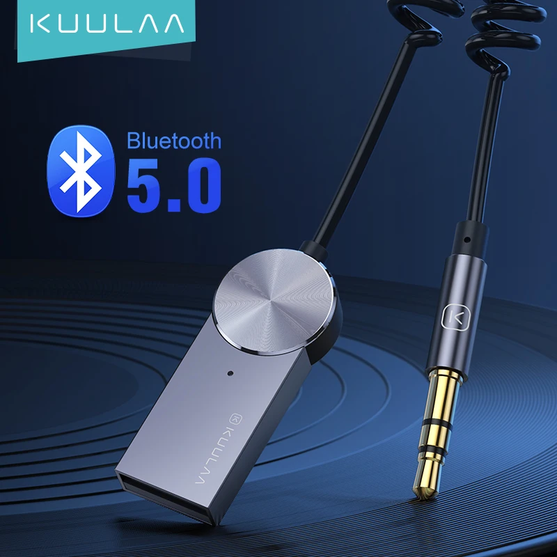 

KUULAA Bluetooth 5.0 Receiver Wireless USB Bluetooth Adapter 3.5mm 3.5 Jack Aux Audio Music Transmitter Wireless USB Adapter