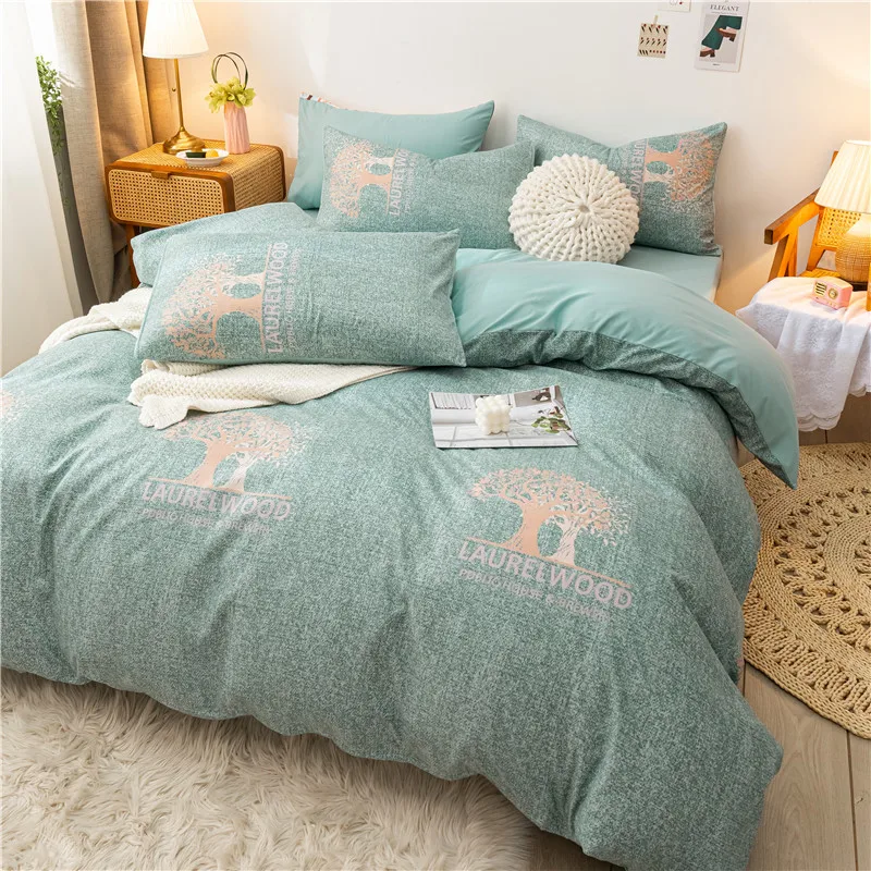 

Hot Sale Sycamore Tree-Green Bedding Cotton Printed Pillowcase Quilt Cover Bed Sheet Queen Size Bed King Size Bed Four-Piece Set