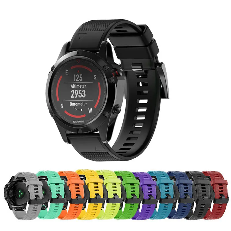 

Ремешок силиконовый для Garmin Fenix 6X 6X Pro 5X 3 3HR, быстросъемный браслет для наручных часов Garmin Fenix 6 6 Pro 5 5 Plus, 26 мм 22 мм