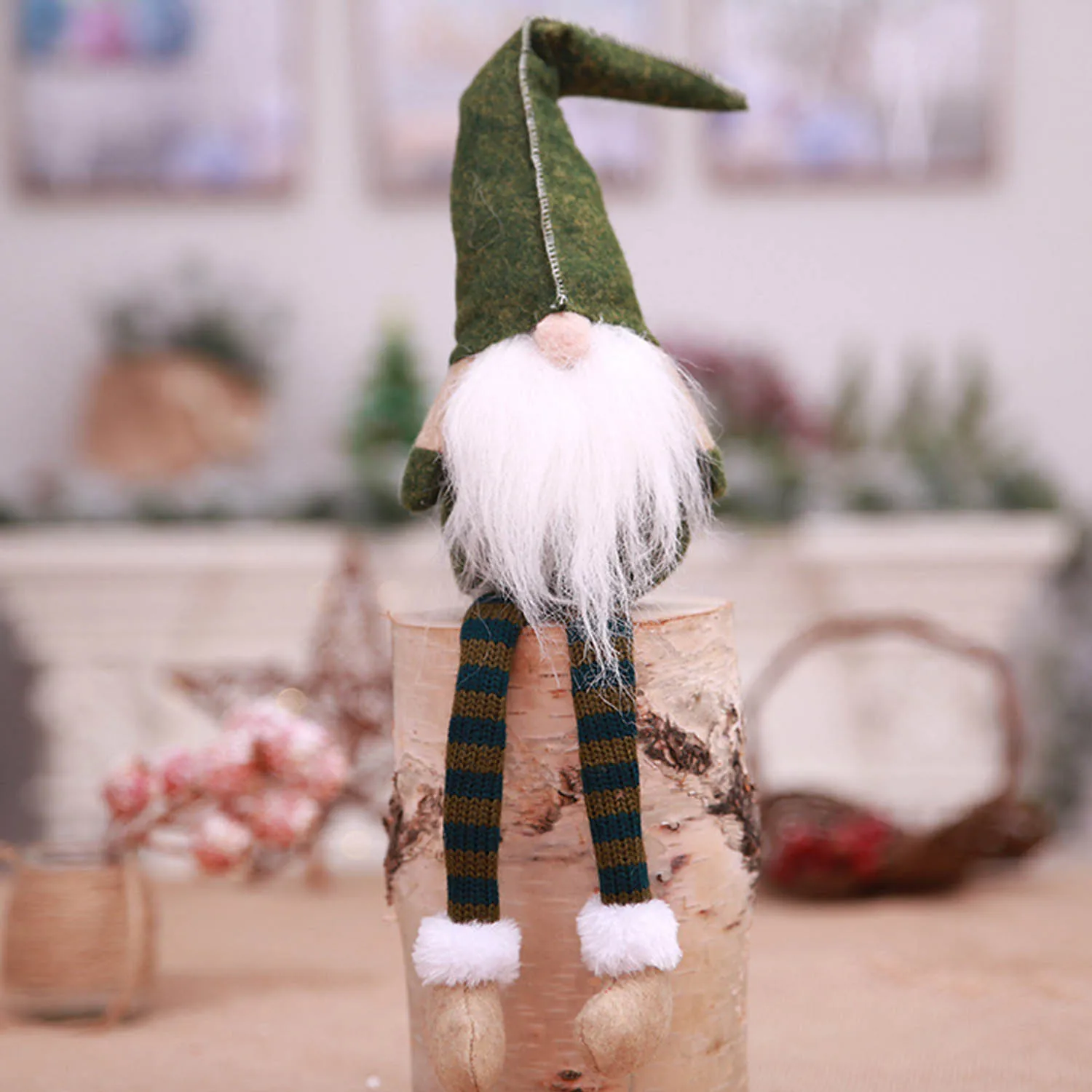 Behogar милые сидящие длинные ноги Санта Клаус сидя куклы игрушки настольные