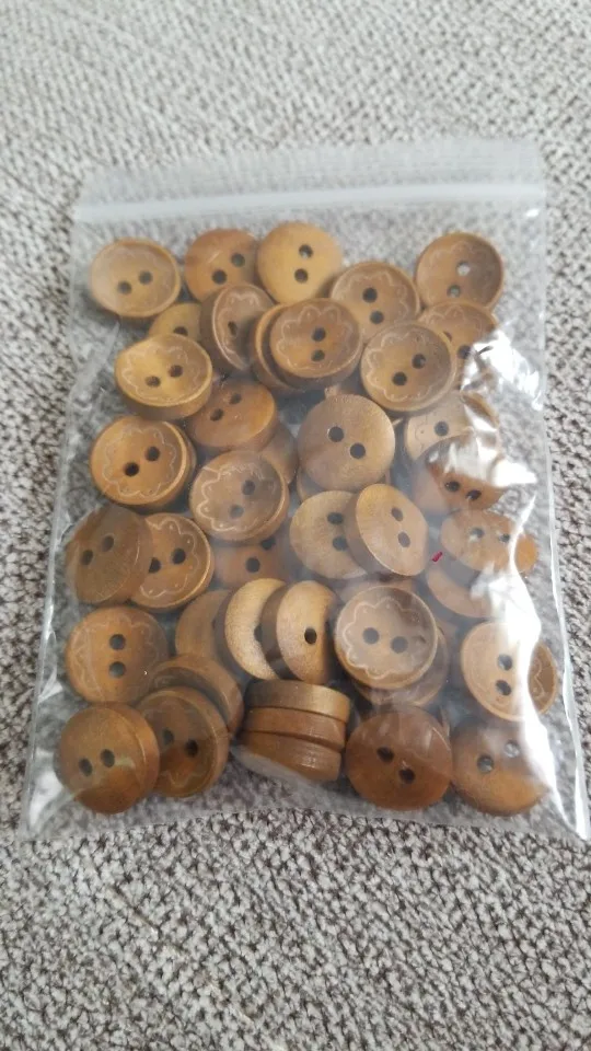 Натуральные декоративные деревянные пуговицы для пришивания скрапбукинга 50 шт.