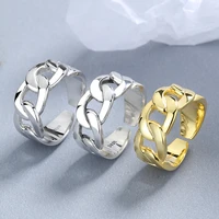 sa silverage retro european american wind ring adjustable open ring korean s925 sterling silver sideways thick chain female ring