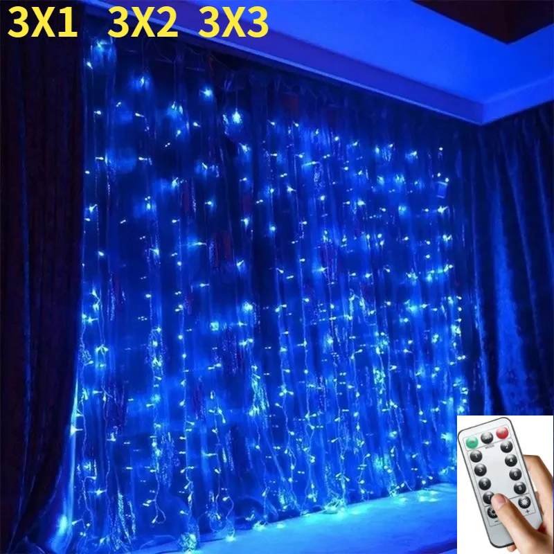 Рождественская светодиодная гирлянда с дистанционным управлением праздничное