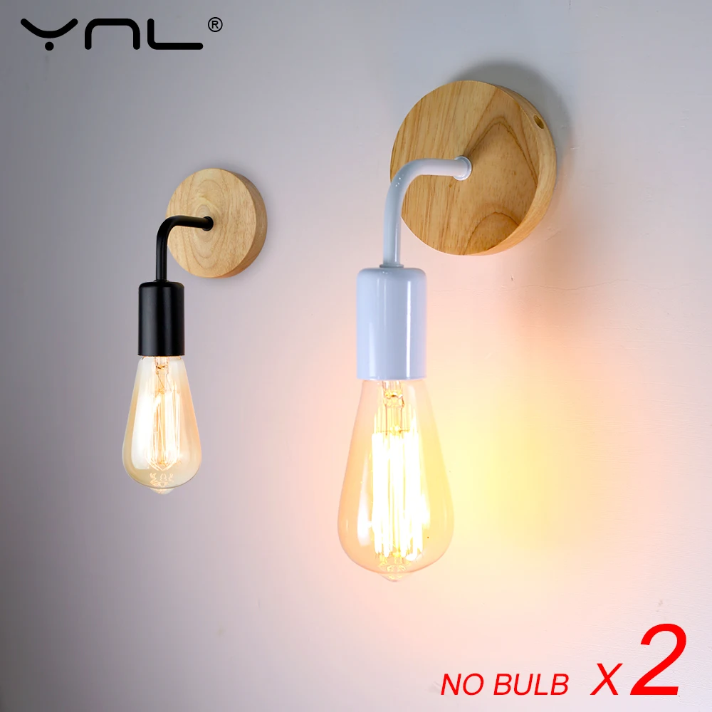2 шт. деревянный настенный светильник Бра Настенные светильники 85-265 в E27
