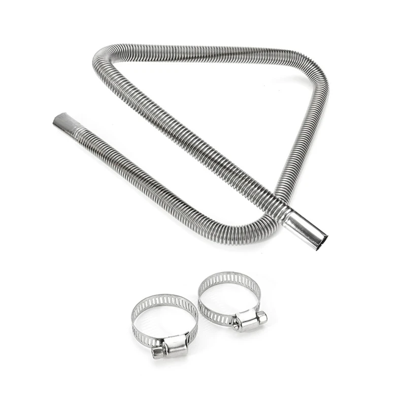 

15m Air Parking Heater Exhaust Pipe for Diesel- Heater with 2 Clamps Stainless Steel Fuel Tank Extractor Pipes Hose Tube