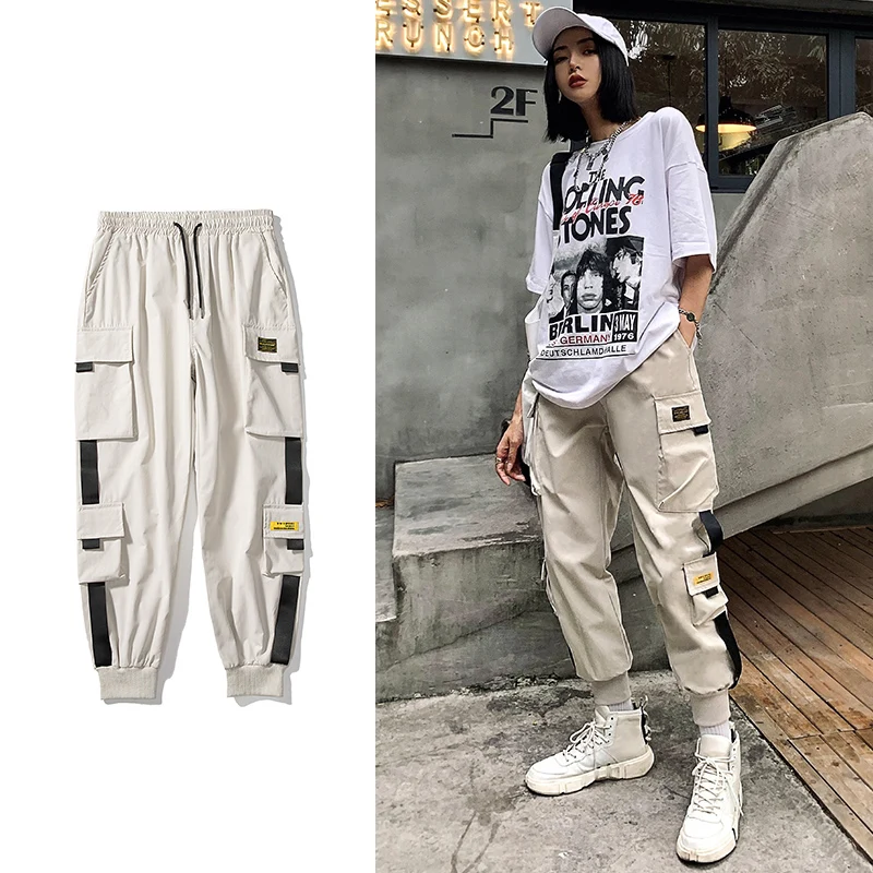 

Streetwear Black Pants Women Korean Style Elastic Waist Sweatpants Baggy Pants Summer Autumn Hip Hop Harajuku Trousers Women