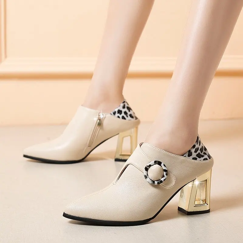 

Pointed Toe Pumps High Heels Sexy Wedding Party Dress Female Heel Shoes Block Heel Sandal New Fashion Ladies Shoes with Heels