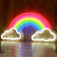 led neon light colorful rainbow neon sign lamp hello wall sign bedroom decoration hanging night lamp home party wedding decor