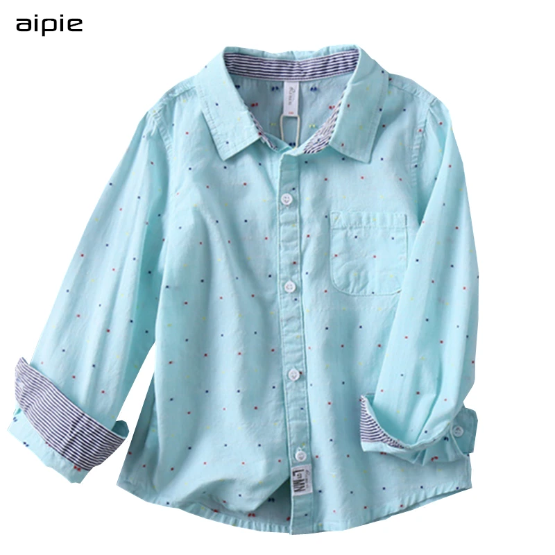

Promotion New Children Boy's Polka Dot Shirts Casual Fabric European and American Classic Style For 4-9 year kids wear
