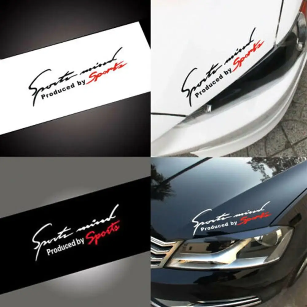 

1x Sports Racing Car Auto Vehicle Decal Sticker Reflective Vinyl Graphic Emblem Black White + Red Exterior Accessories Universal