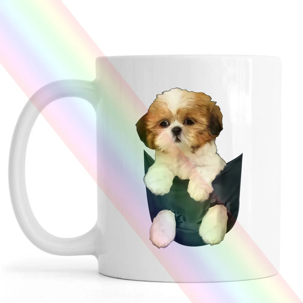 Shih Tzu Щенок в кармане чашка винтажный подарок для Menfunny Tee|Кружки| |