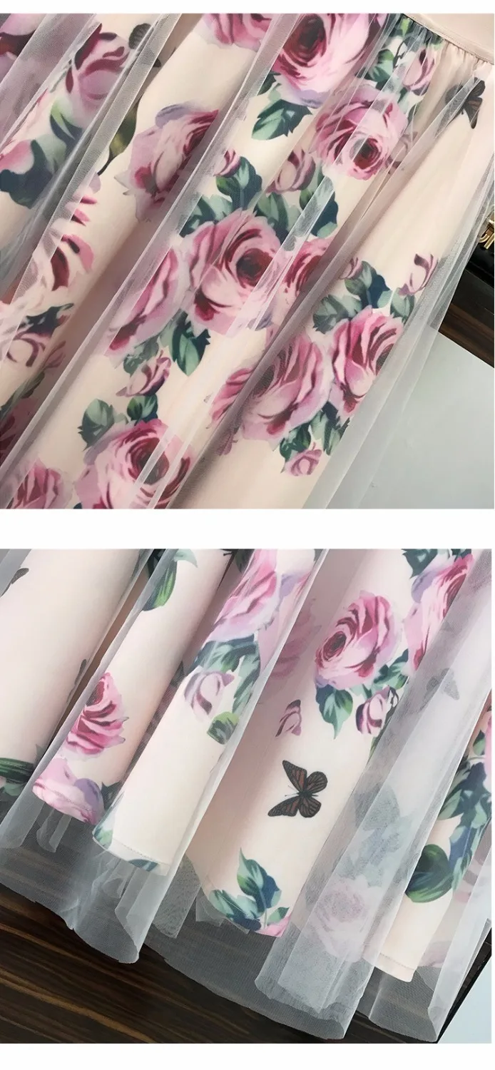 2020 New Lady Pink Lace Women Irregular T Shirt+mesh Skirts Suits Bowknot Solid Tops Vintage Floral Skirt Sets For Elegant Woman |