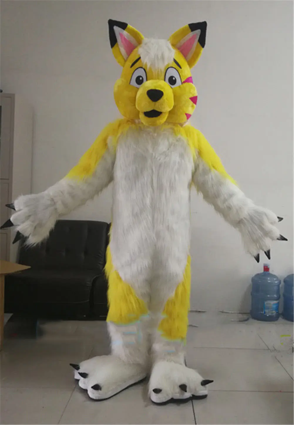 Новинка Костюм талисмана Хаски Рождественский Желтого цвета для