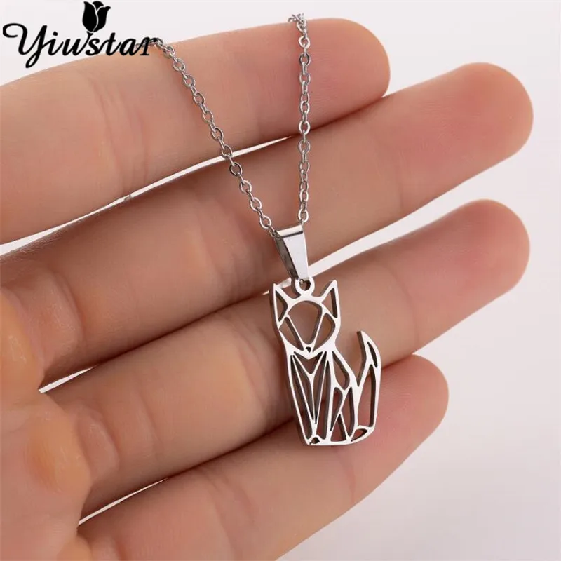 Yiustar золото изящная нержавеющая сталь милое ожерелье с подвеской кошечка для