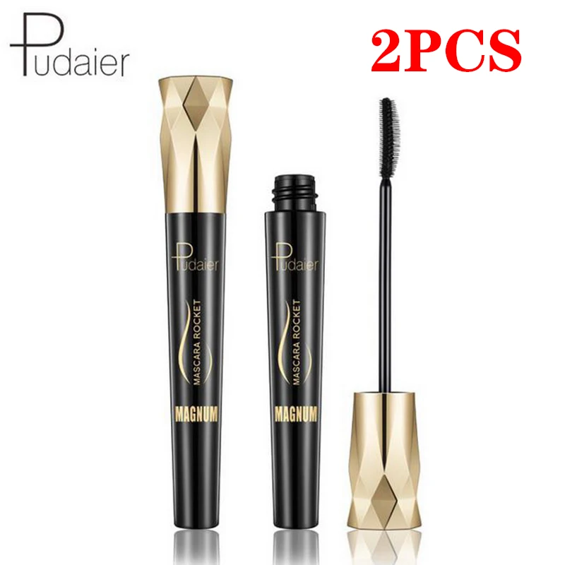 2PCPudaier 4d шелковое волокно Тушь для ресниц водоСТОЙКАЯ Подкручивающая тушь густая
