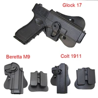 tactical imi gun holster for glock 17 19beretta m9colt 1911 combat airsoft holster hunting pistol gun bag case with clip pouch