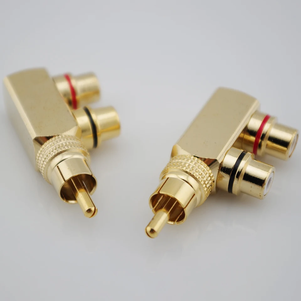 2 шт. медный переходник разветвитель для аудио и видео|Коннекторы разъёмы| |