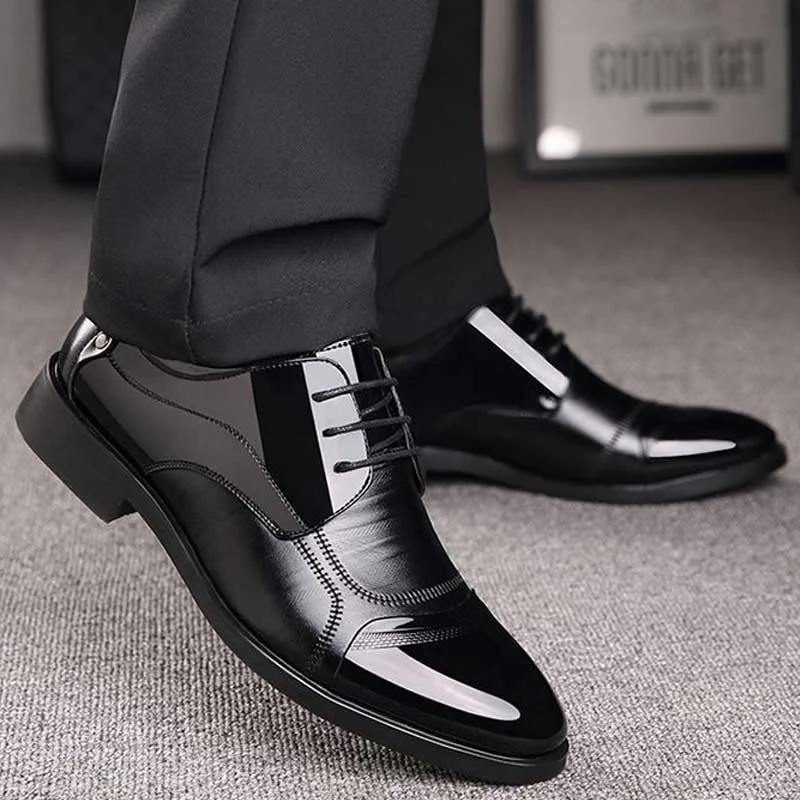 

Business Luxury OXford Shoes Men Breathable Leather Shoes Rubber Formal Dress Shoes Male Office Party Wedding Shoes Mocassins ty