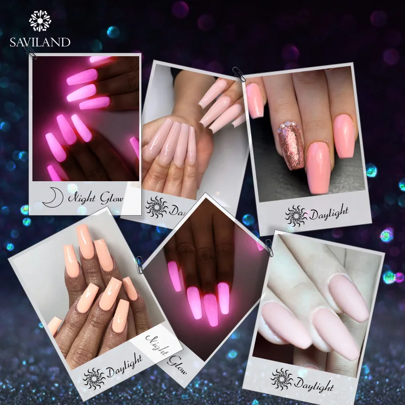 SAVILAND телесный розовый гель Красочный светящийся в темноте Гель лак Лаки