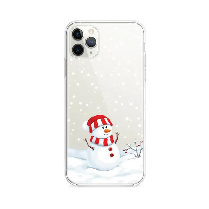 

Christmas Cartoon Deer Phone Case clear for iphone 12 pro max mini 11 pro XS MAX 8 7 6 6S Plus X 5S SE 2020 XR cover