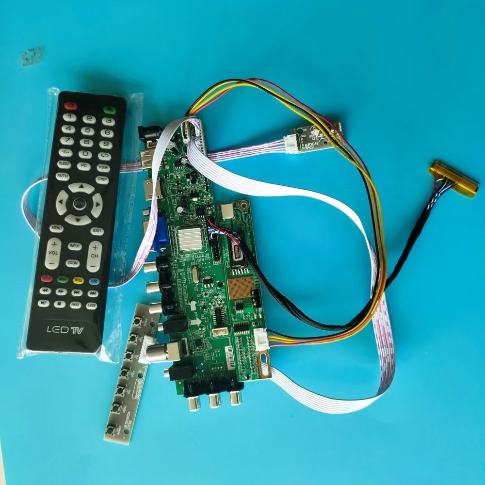 

Kit For LP141WX3-TLA1/LP141WX3-TLA2 1 CCFL LCD TV VGA USB AV Digital HDMI Panel remote DVB-T 30pin Controller board 1280X800