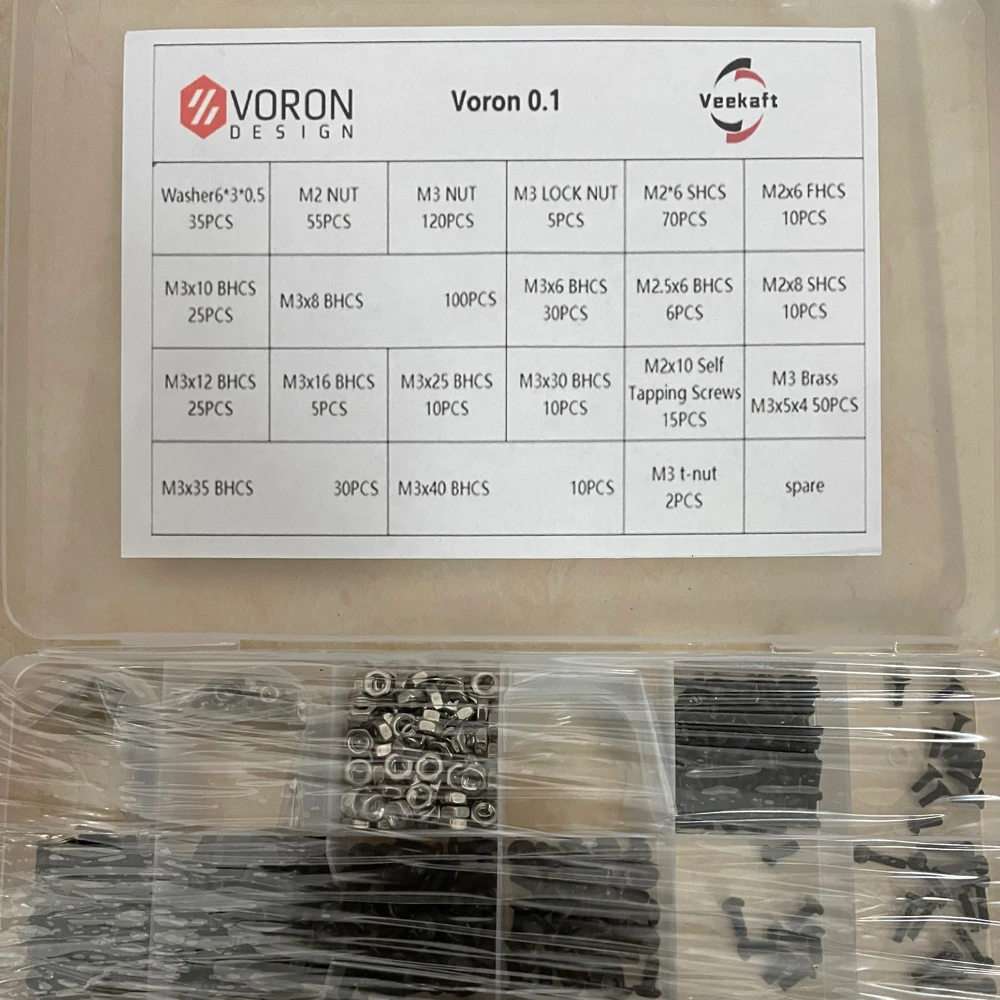 Online Voron 0.1 voron 0 3Dプリンタdiyプロジェクトファスナーねじナットフルキットvoron 0.1 3Dプリンタネジフルキットv 0.1