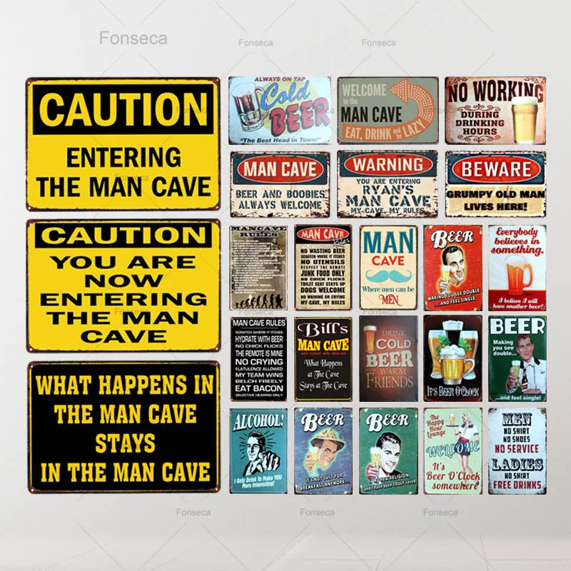 Жестяной знак алкоголь пиво человек пещера черный Jennessee виски металлический