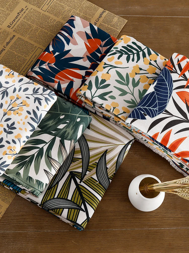 100cm*180cm/Piece Cotton And Linen Plant Printing Fabric Cloth Sofa Tablecloth Curtain Bag DIY Handmade Material | Аксессуары для