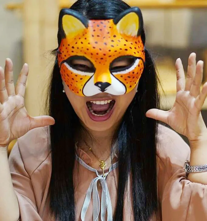 Новое качество ручной работы DIY маска Хэллоуин африканского леопарда костюмная