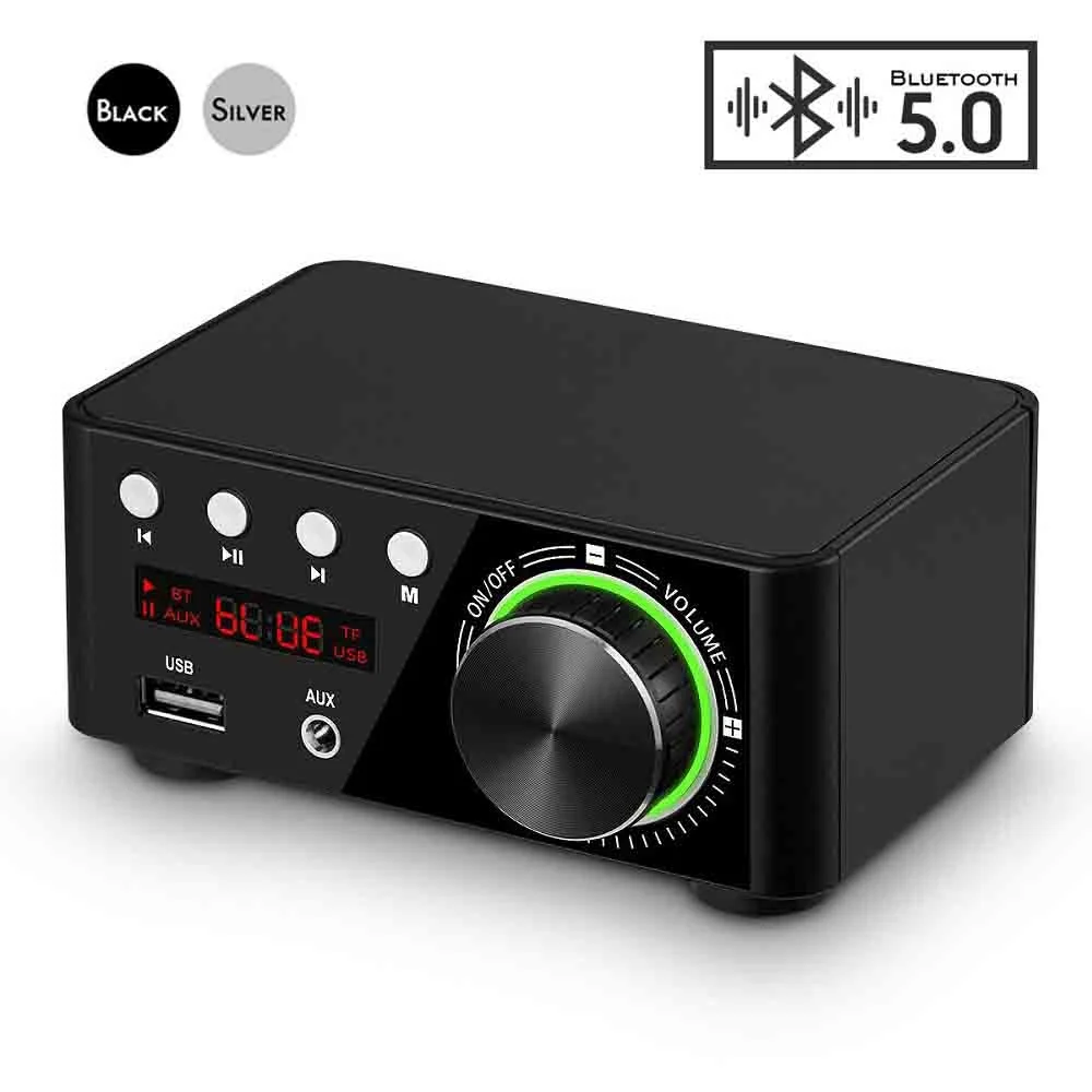 Mini Design Audio HiFi Bluetooth 5.0 Power Class D Amplifier Tpa3116 Digital Amp 50W*2 Home with Panel Control | Электроника