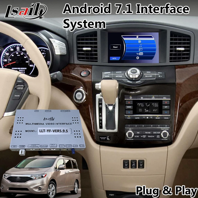 Android 7,1 навигационный видео интерфейс для Nissan Quest/elgrand Автомобильный мультимедийный gps Поддержка интеграции добавить беспроводной carplay