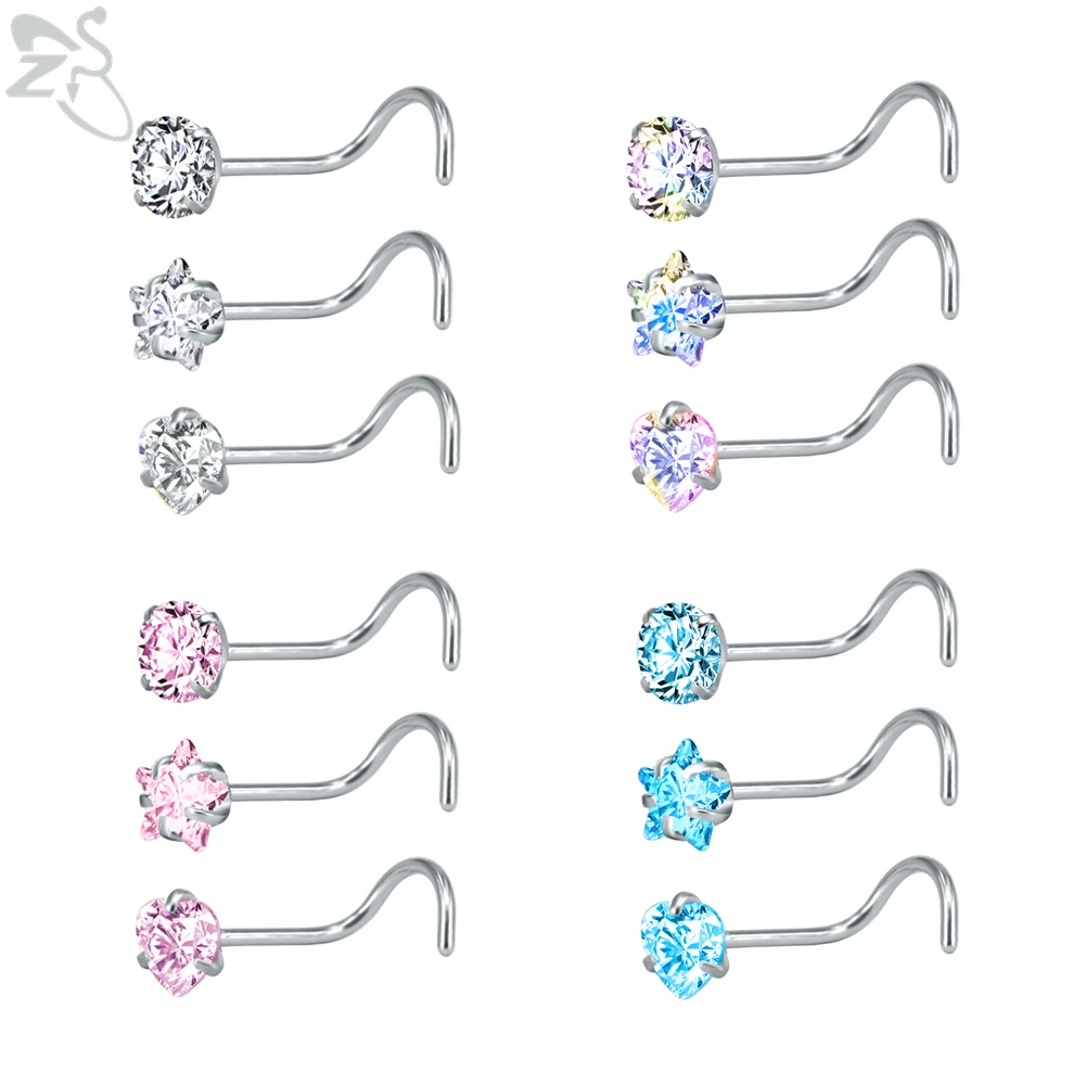 9 12 шт. набор колец для пирсинга носа из нержавеющей стали 316L|Украшения тела| |