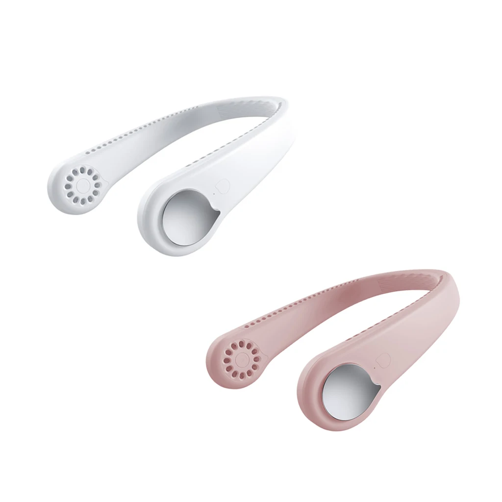 

Set of 2 Hanging Neck Fan Bladeless Mini Cooler Fan Rechargeable 3 Speeds Hanging Neck Fan